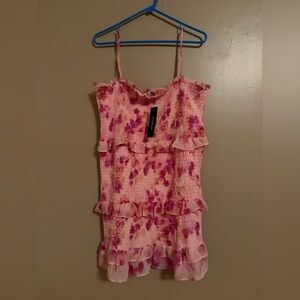 Bebe Smocked Ruffle Mini Dress